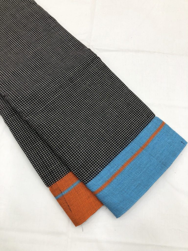Orange Blue-Black Patteda Anchu Saree