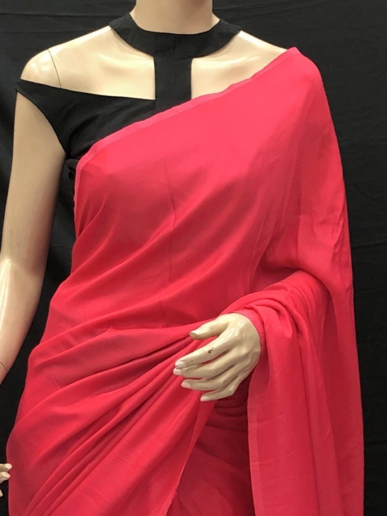 Pink Malai Silk Saree