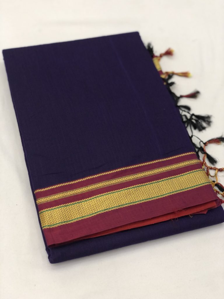 Violet Magenta Rayon Cotton Ilkal Saree