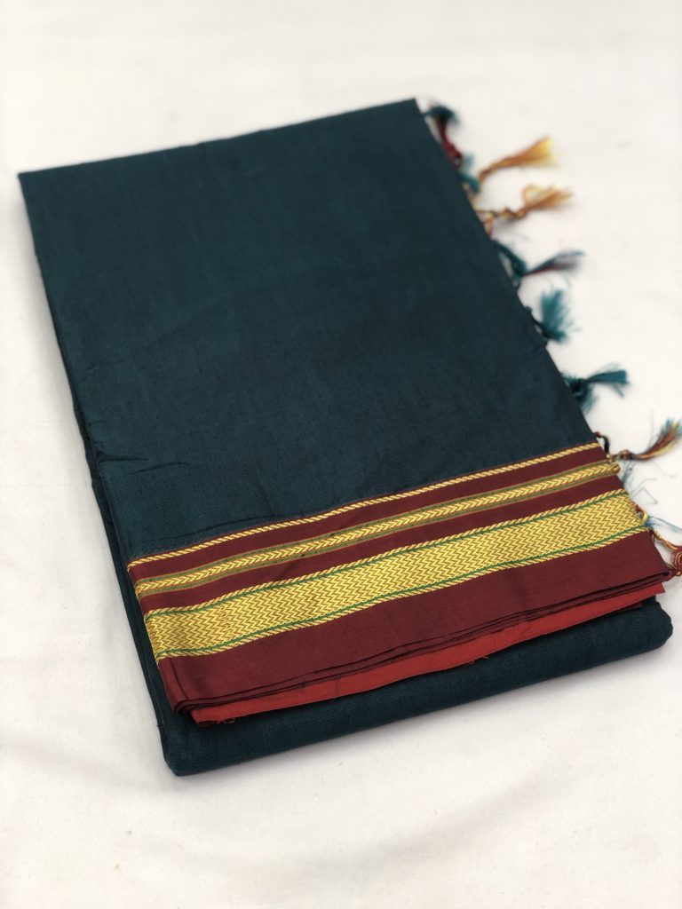 Morpankh Maroon Rayon Cotton Ilkal Saree