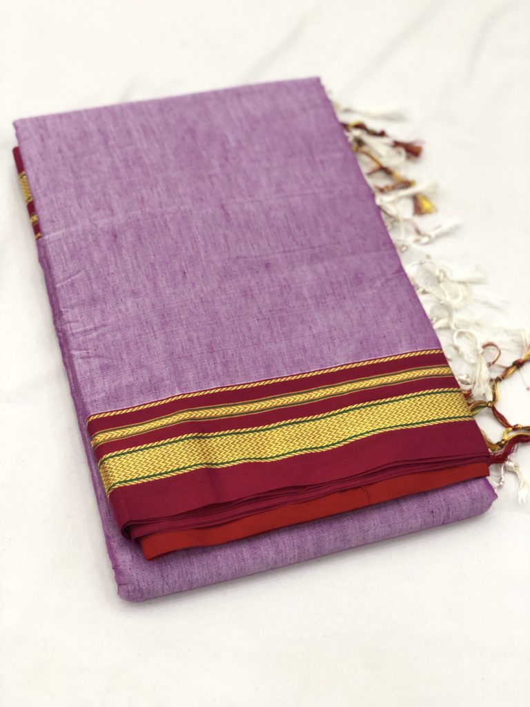 Lavender Rani Rayon Cotton Ilkal Saree