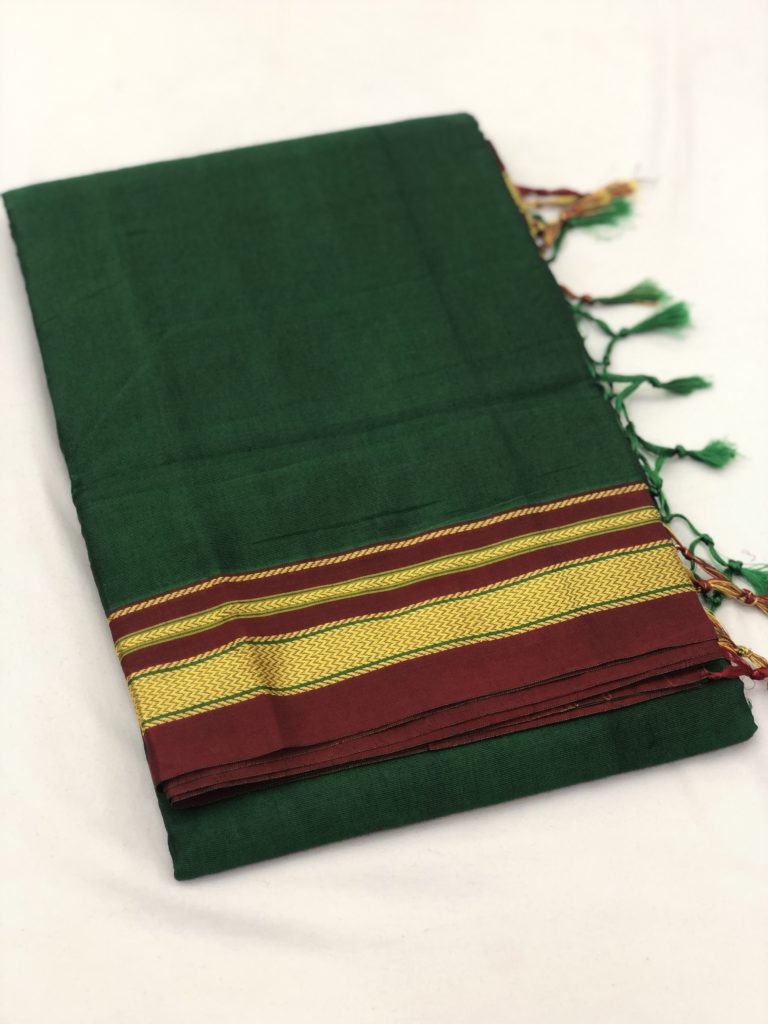 Green Maroon Rayon Cotton Ilkal Saree