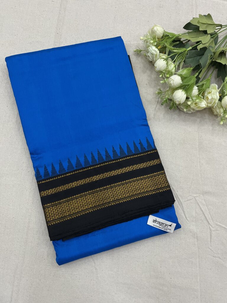 Blue Black Shivshahi Ilkal Silk Saree