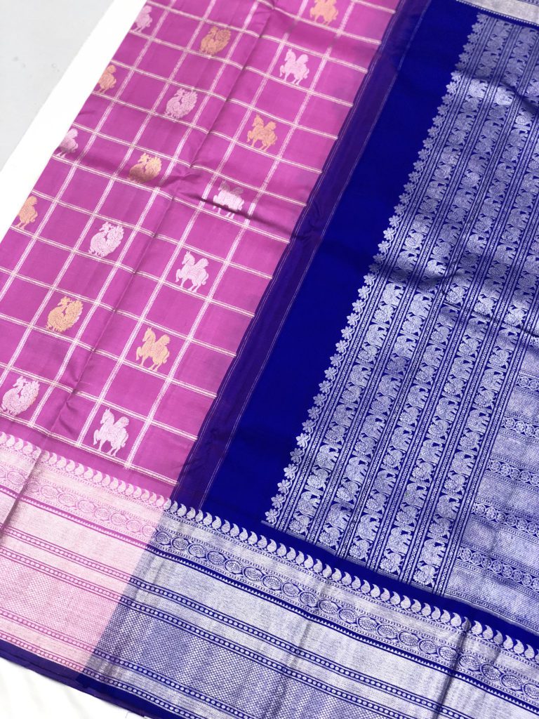 Pink Silver Box Zari Kanchi