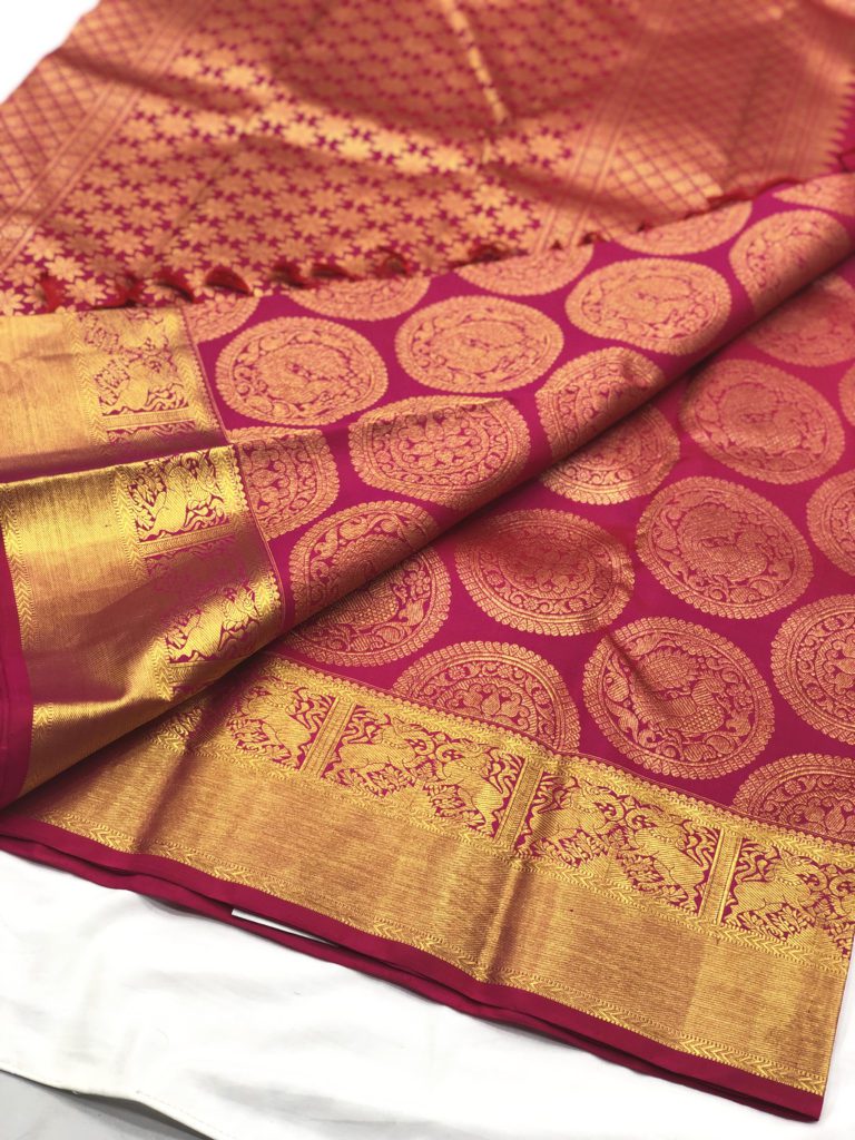 Hot Pink Rich Gold Kanchi