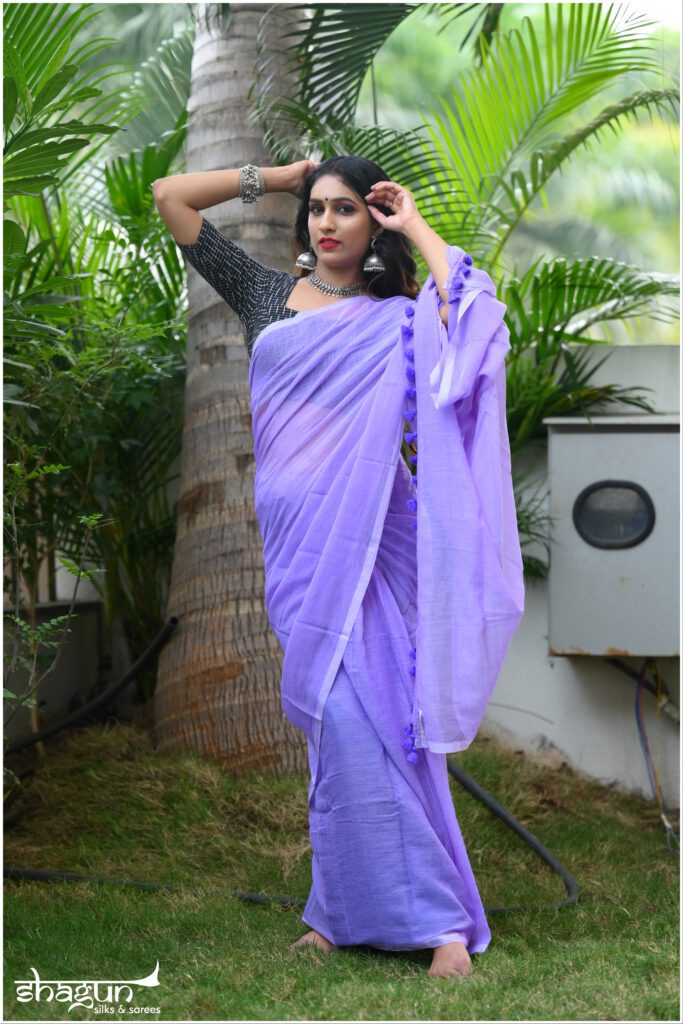 Cotton - Plain Sarees - Sarees: Buy Latest Indian Sarees Collection Online  | Utsav Fashion