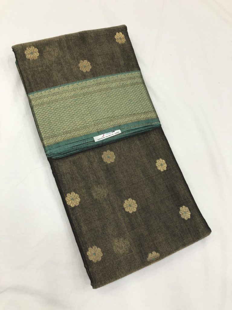 Golden Black Chanderi Saree