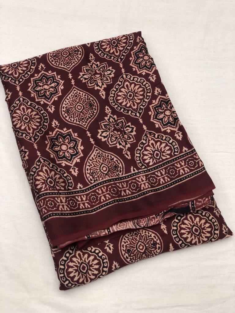 Ajrakh Modal Silk Saree 003