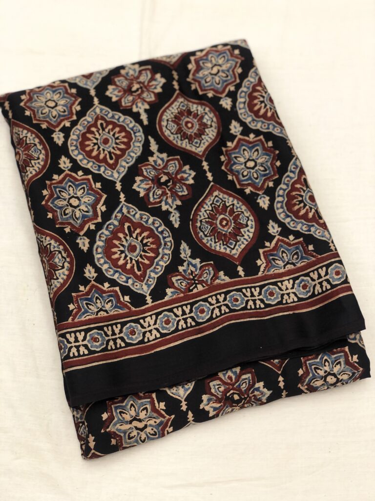 Ajrakh Modal Silk Saree 009