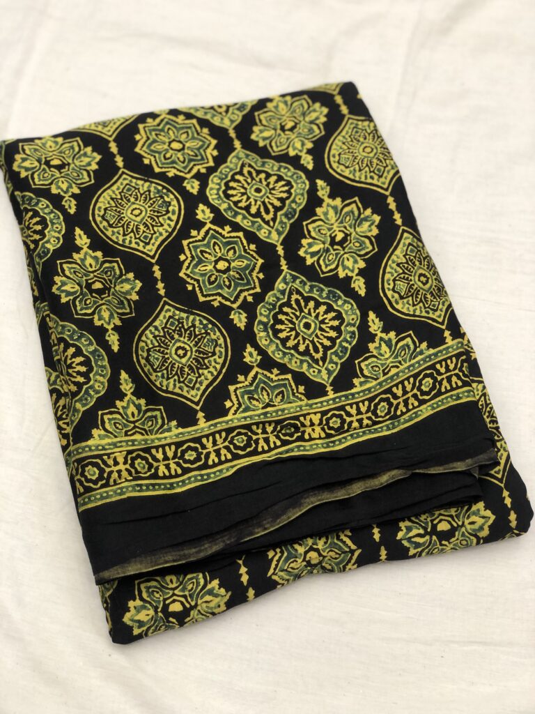 Ajrakh Modal Silk Saree 010