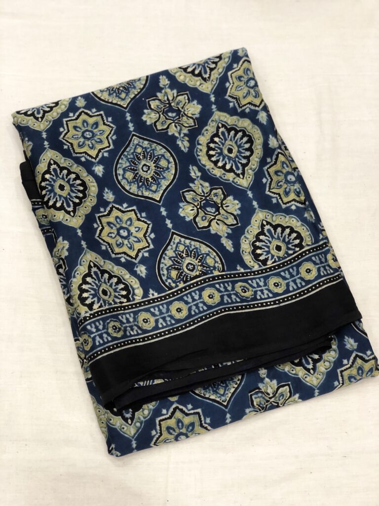 Ajrakh Modal Silk Saree 013