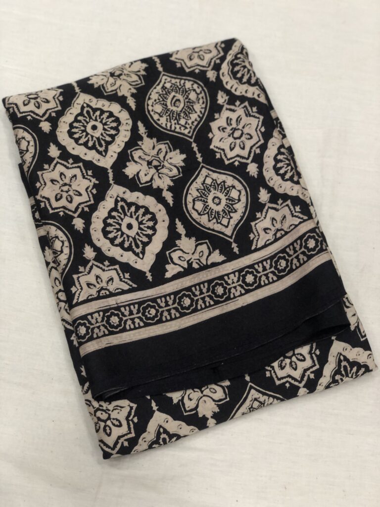 Ajrakh Modal Silk Saree 014