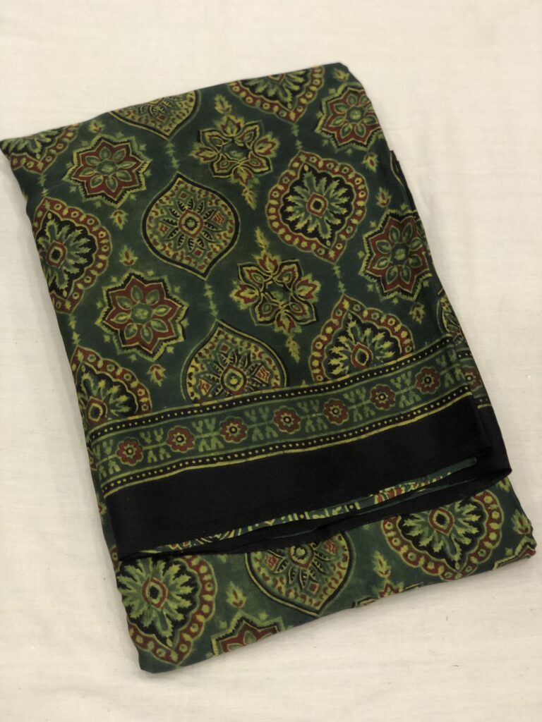 Ajrakh Modal Silk Saree 016