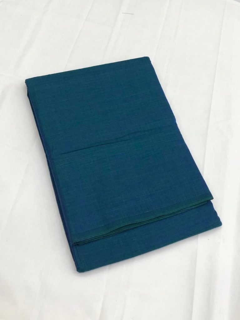 Peacock Mercerised Cotton Plain Saree