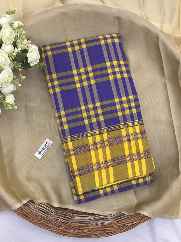 Lavender Yellow Checks Gayathri Ilkal