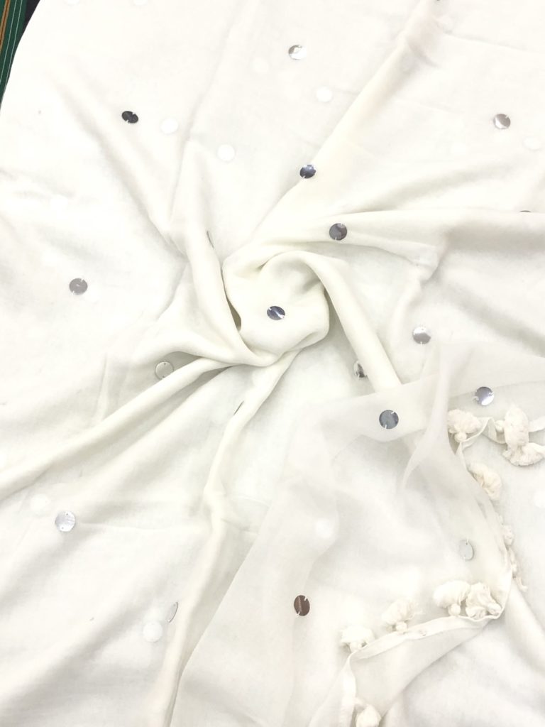 White Sequin Pompom