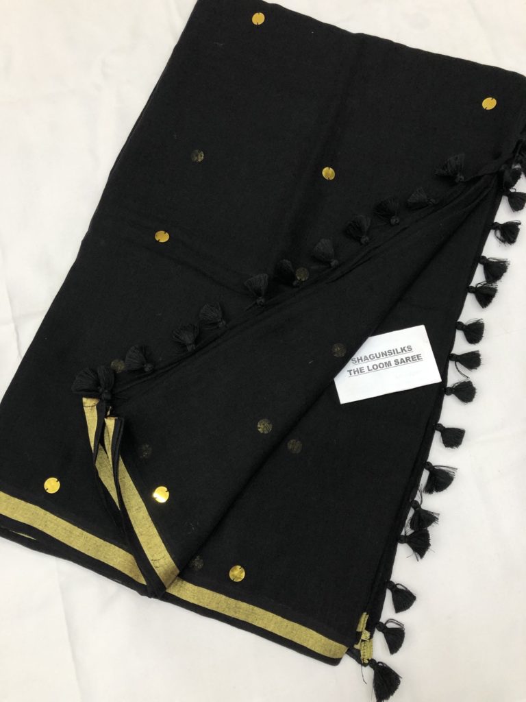 Black Gold Chumki Sequins Saree