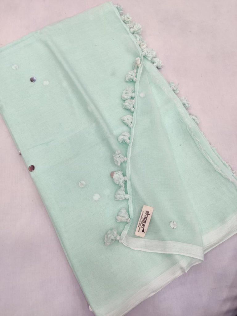 Mint Sequin Pompom