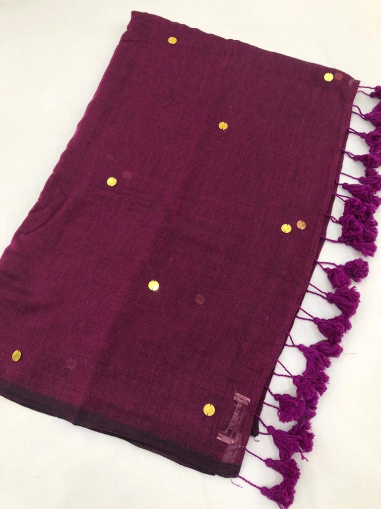 Burgundy Gold Sequin Tassel