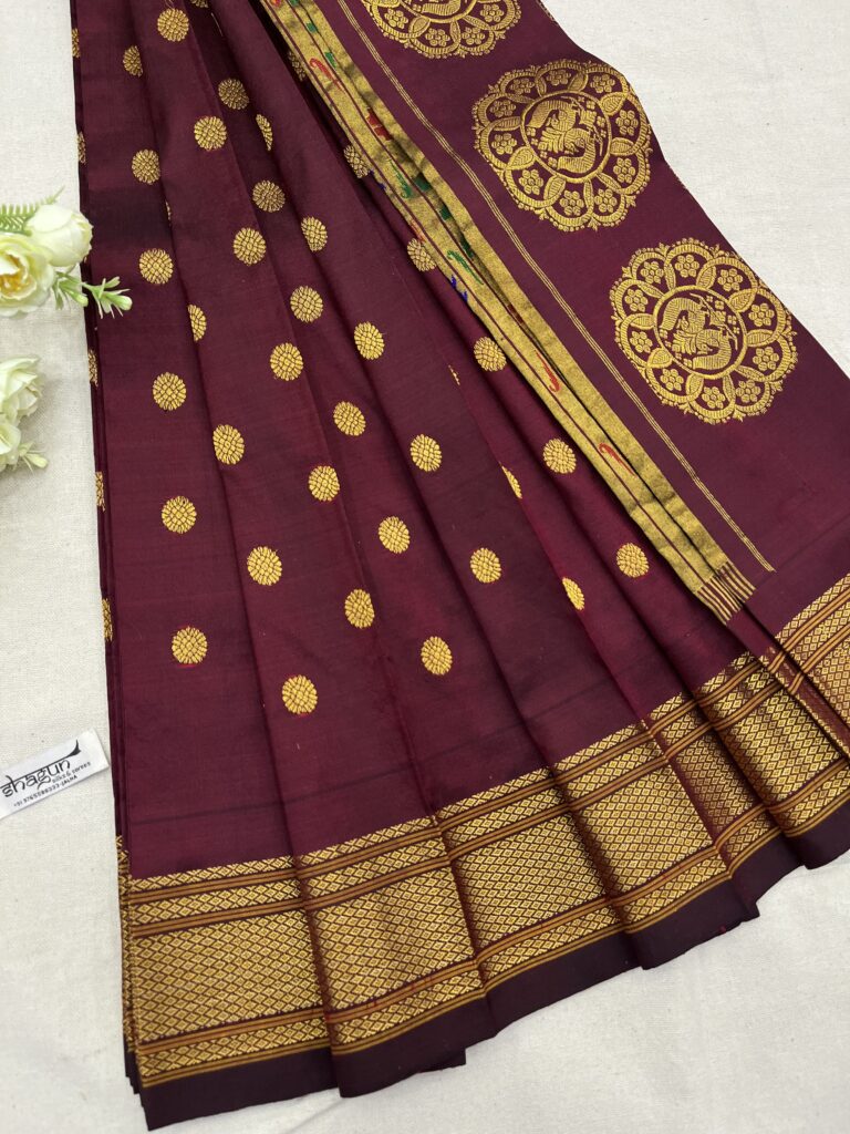 Garnet Maroon Kalanjali Shagun Paithani Silk Saree