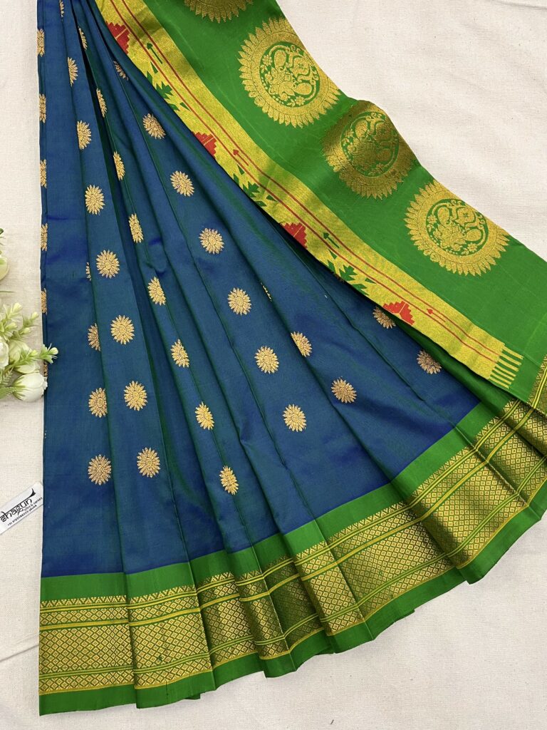 Cross Chintamani Green Maharani Shagun Paithani Silk Saree