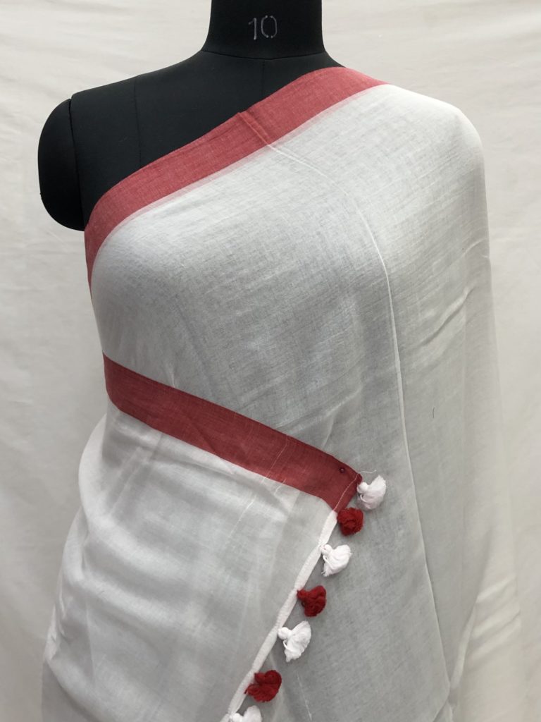 White Red Border Mulmul