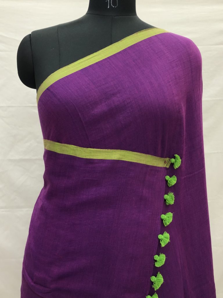 Purple Green Border Mulmul