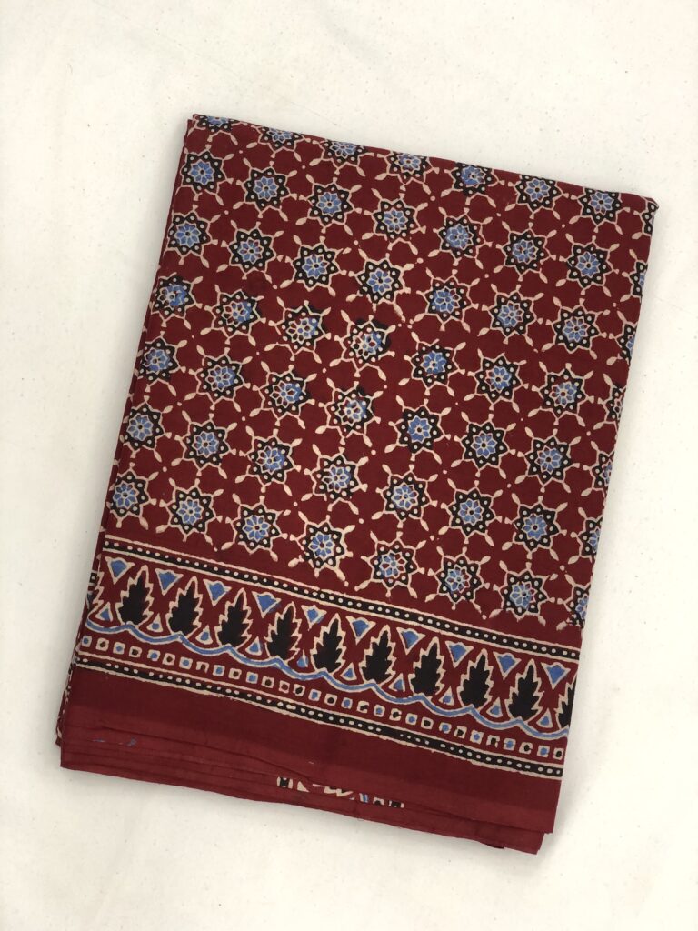 Ajrakh Mul Saree 17