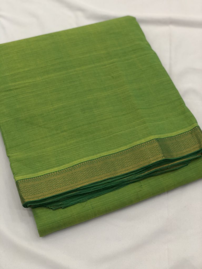 Sneha Green Mangalgiri Nizam Border Fabric