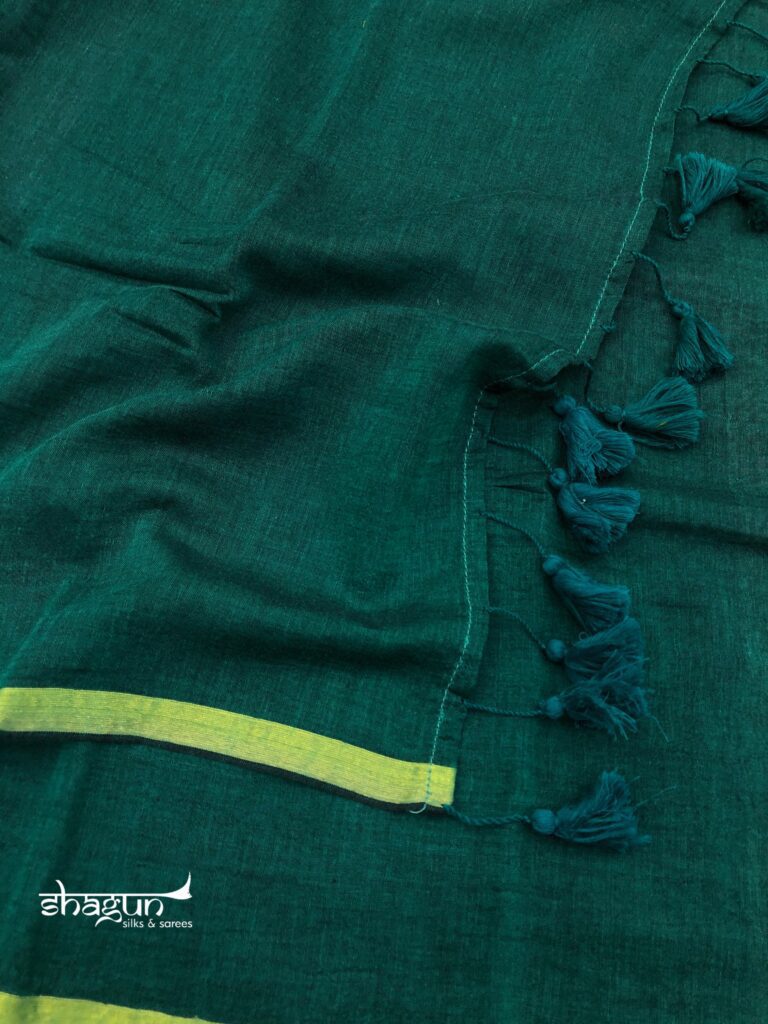 Ocean Zari Border Mulmul Saree