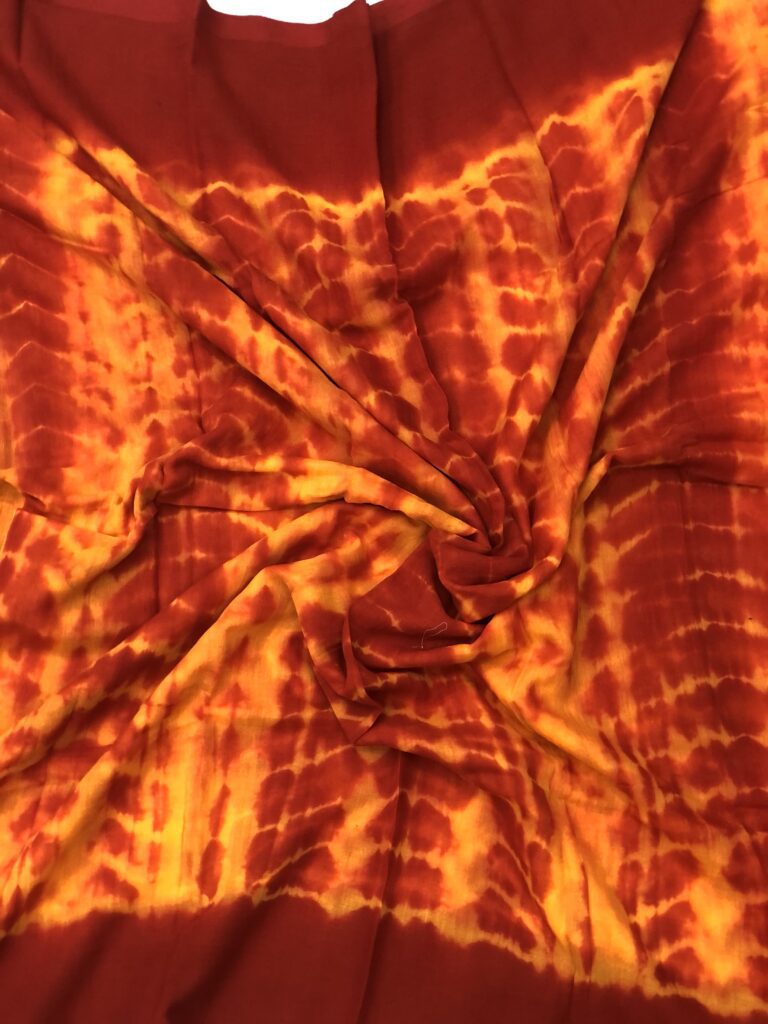 Laal Peela Shibori Mulmul Tassels