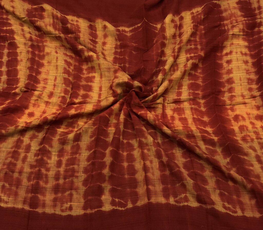 Dustic Red Shibori Mulmul Tassels