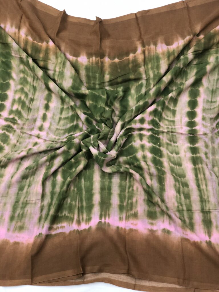 Olive Coffee Shibori Mulmul Tassels