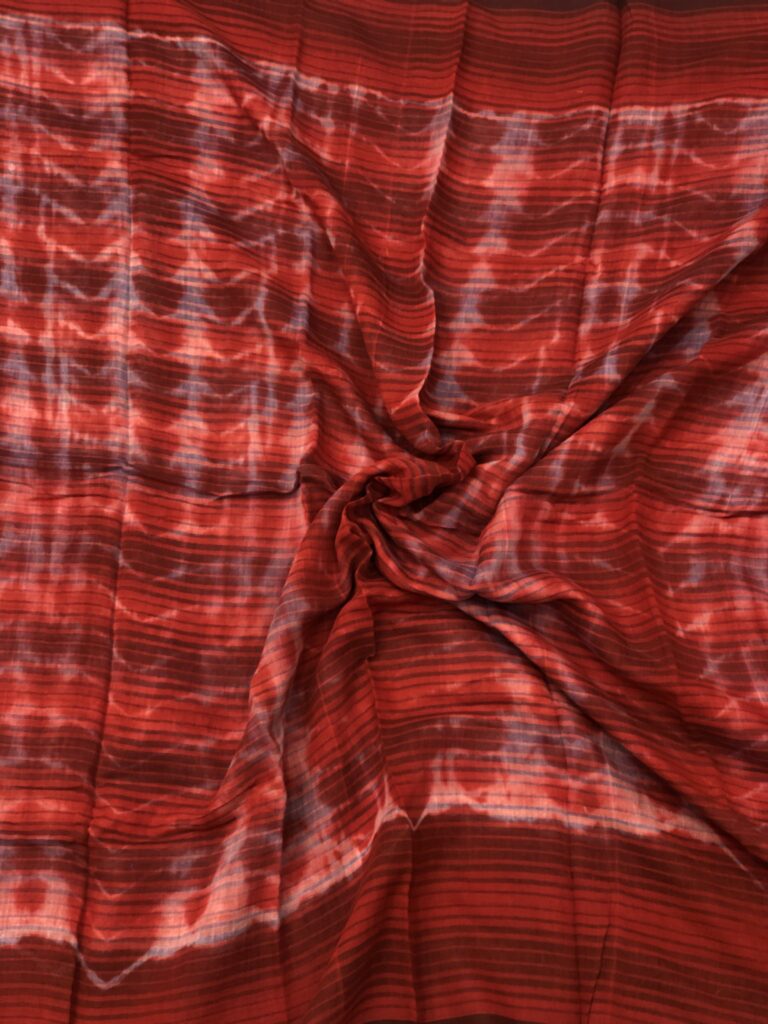 Red White Shibori Mulmul Tassels
