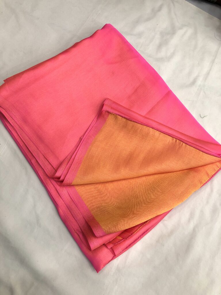 Baby Pink Rose Malai Silk