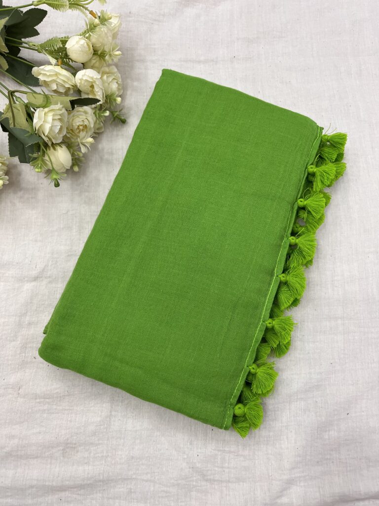 Parrot Mulmul Saree