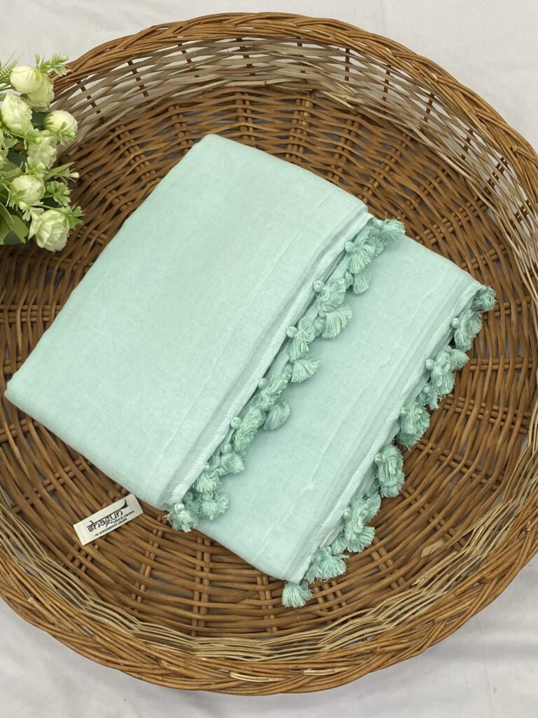Mint Mulmul Saree