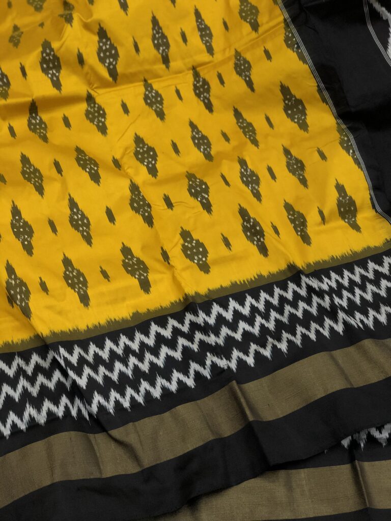 Gold Black 001 Pochampally Silk Saree