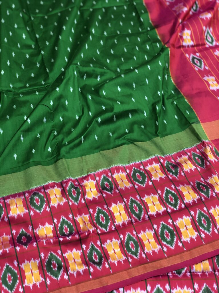 Green Pink 005 Pochampally Silk Saree