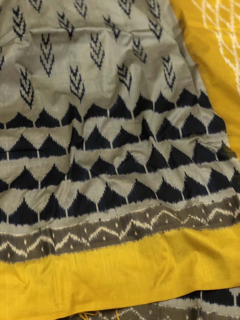 Rakhadi Yellow 006 Pochampally Silk Saree