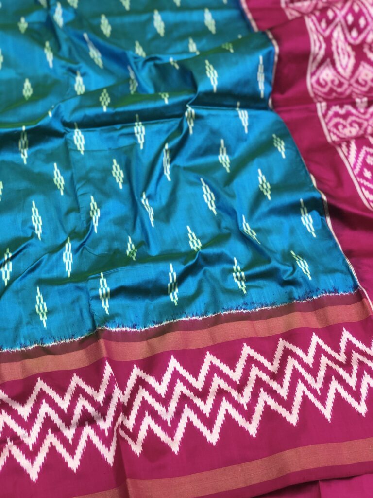 Peacock Pink 013 Pochampally Silk Saree