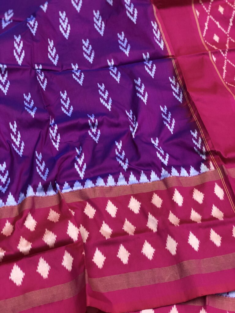 Purple Pink 011 Pochampally Silk Saree