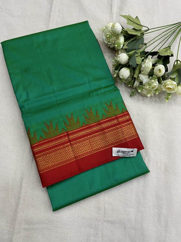 Rama Red Temple Ilkal Silk Saree