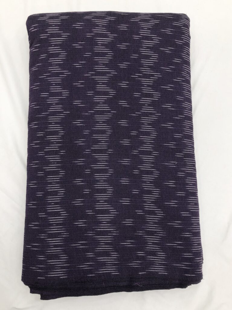 Jamun White Handloom Ikkat Fabric