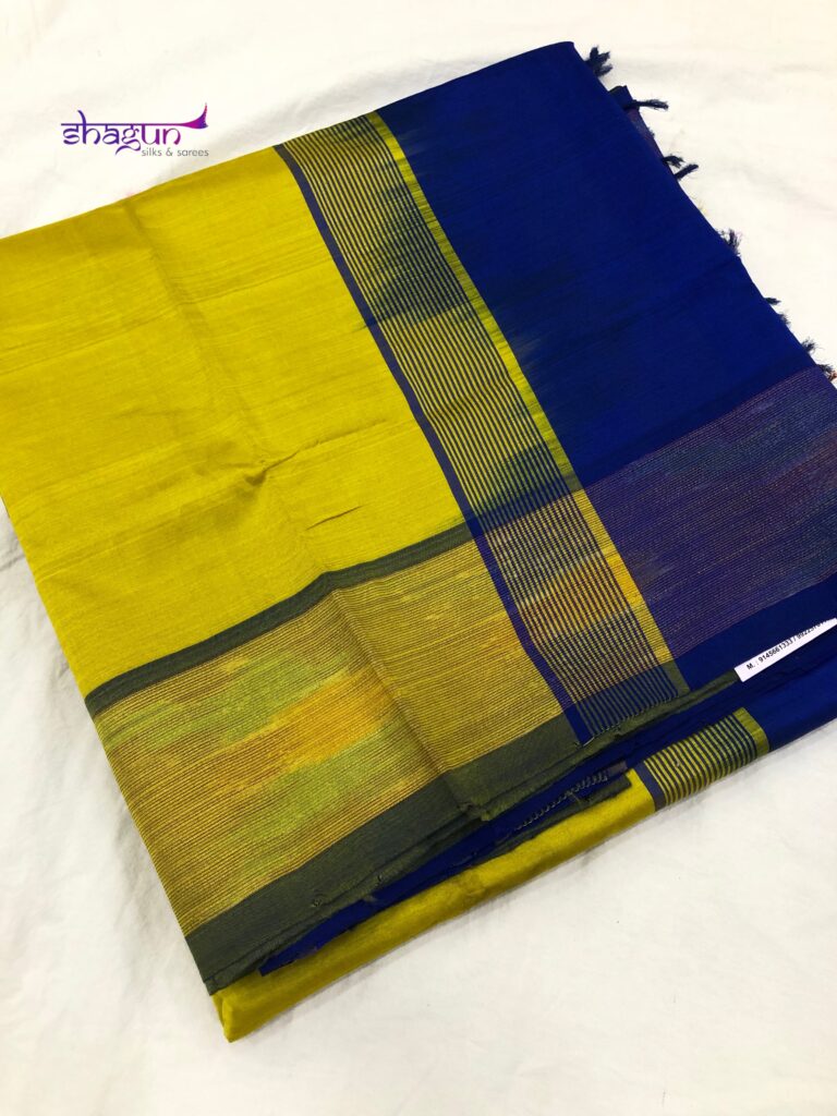 Sneha By Blue Plain Pochampally Border Saree
