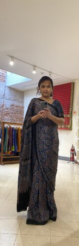 Ajrakh Modal Silk Saree 004 photo review