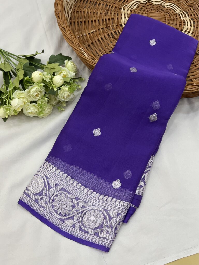 Jamuni Banarasi Chiffon Khaddi Saree