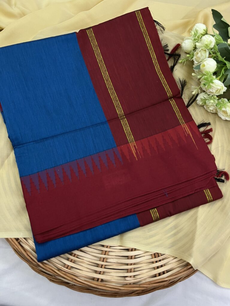 Kalyani Cotton Plain Body Stripe Pallu 008
