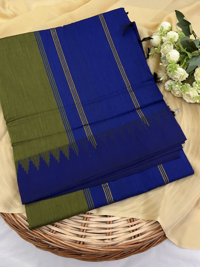 Kalyani Cotton Plain Body Stripe Pallu 007