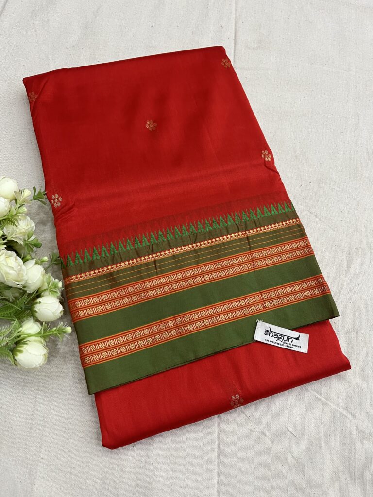 Red Green Rich Pallu Narayanpet Silk Saree